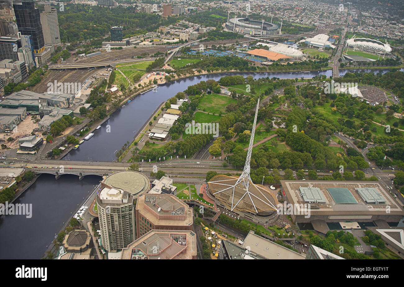 Vue aérienne de la ville de Melbourne Australie Banque D'Images