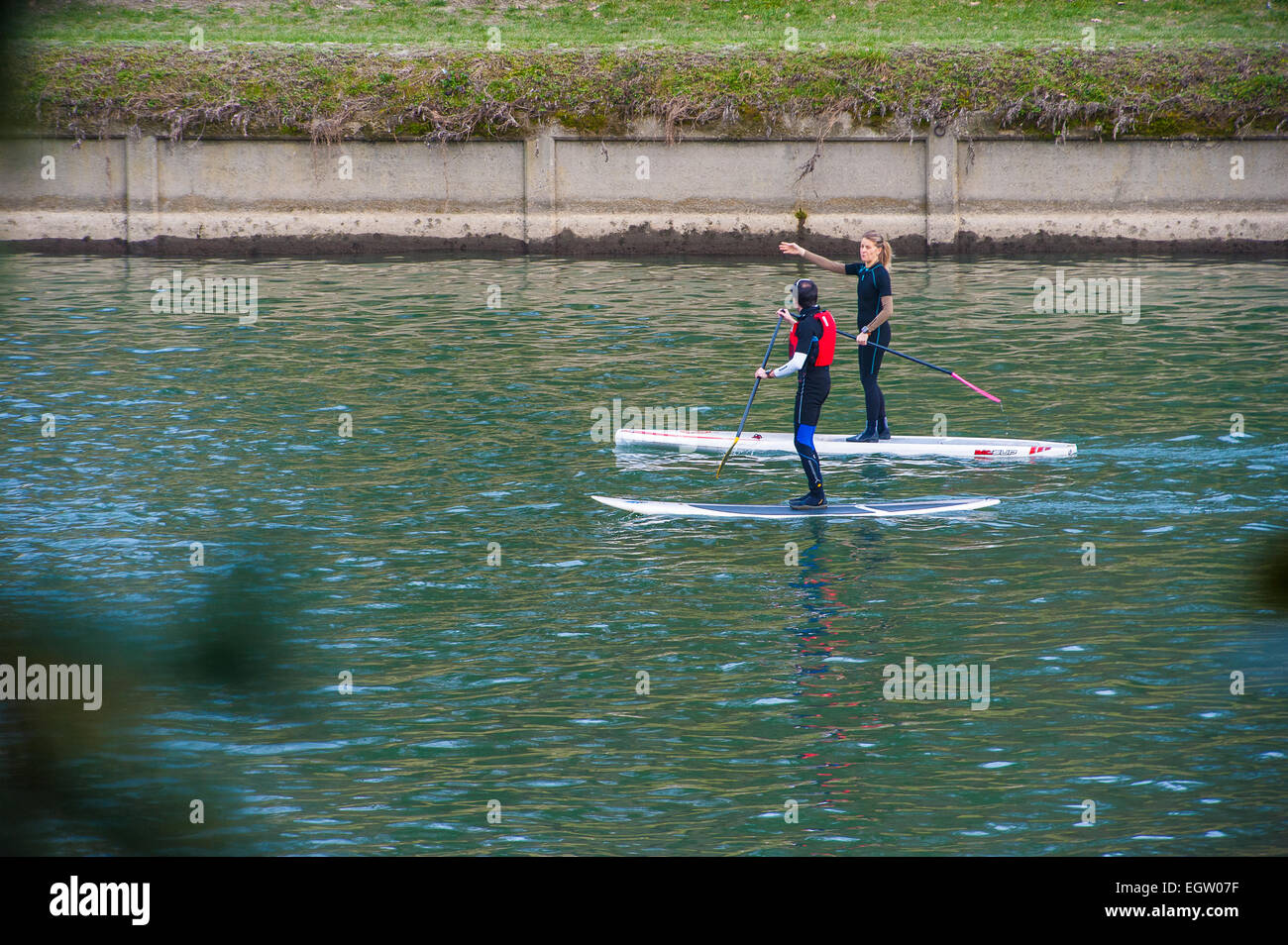 Italie Piémont Turin Valentino La rivière Po Sport Banque D'Images