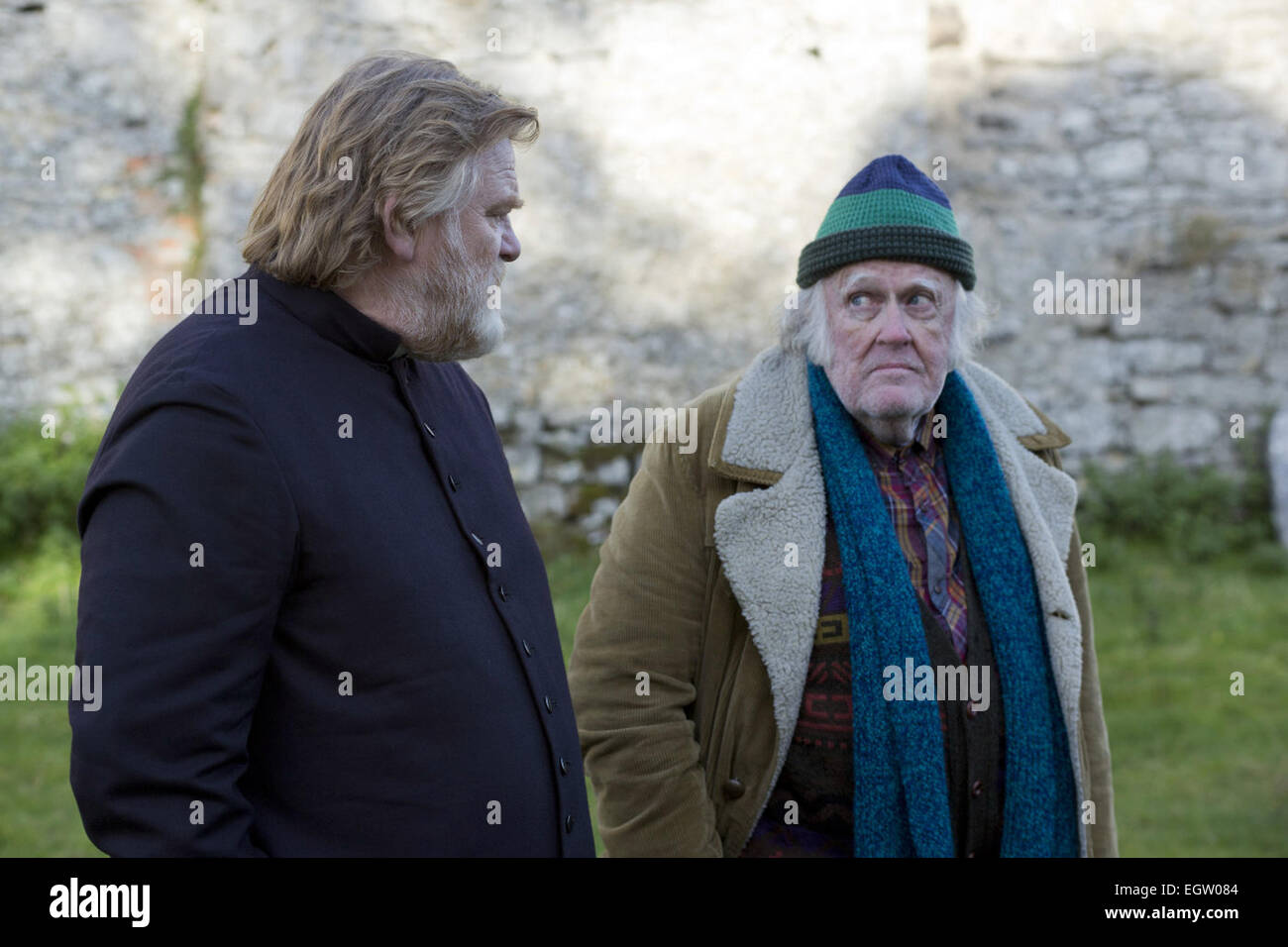 Calvaire est un film irlandais de 2014 Écrit et réalisé par John Michael McDonagh. Le film stars Brendan Gleeson, Chris O'Dowd, Kelly Reilly, Aidan Gillen, Dylan Moran et Isaach de Bankolé Banque D'Images