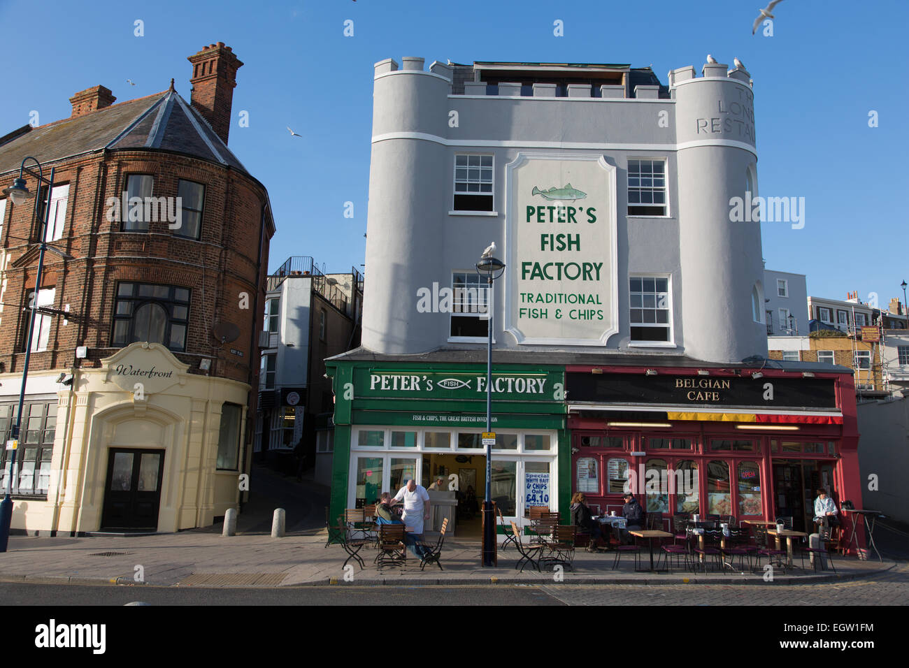 Poisson et friterie, port de Ramsgate, Kent Banque D'Images