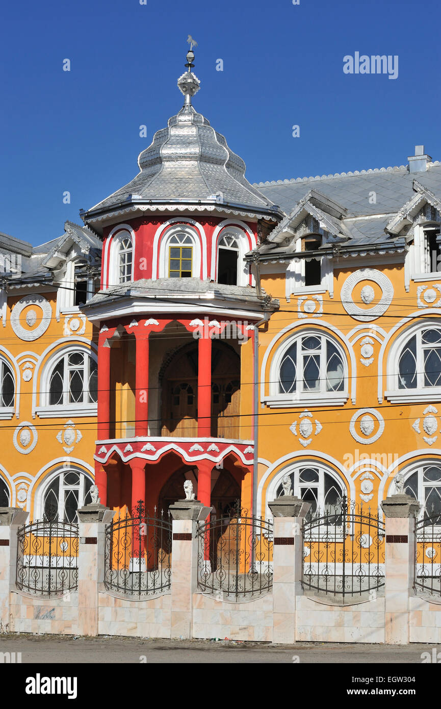 Ornements traditionnels maison de famille rom, Brasov, Roumanie Banque D'Images