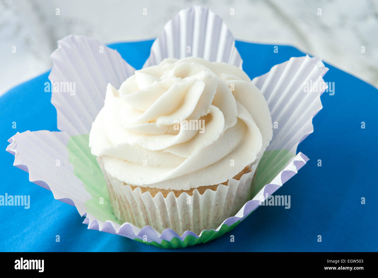 Cupcake Vanille Gourmet Banque D'Images