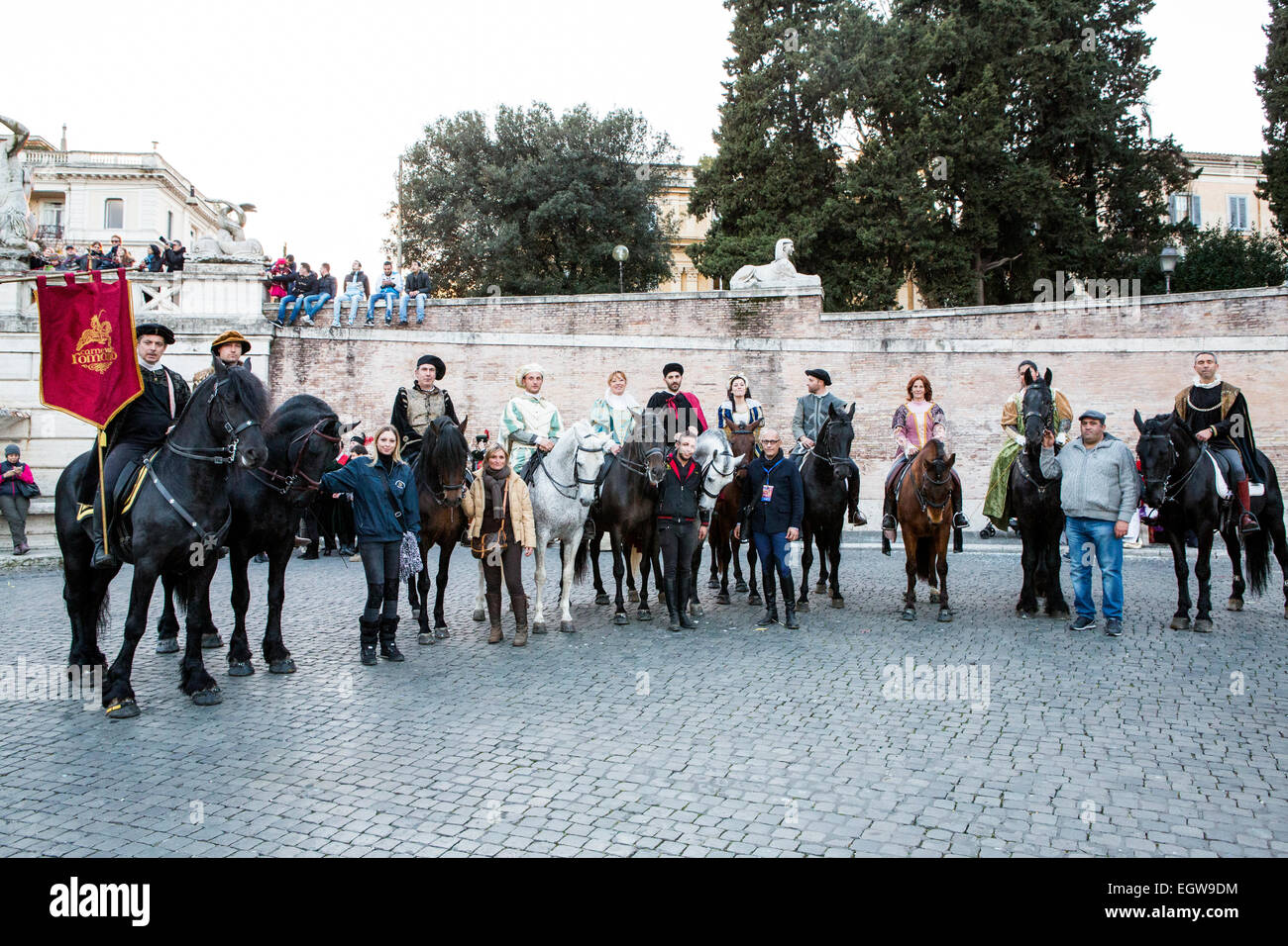 Parade pour Carnevale Romano 2015, Rome, Italie Banque D'Images