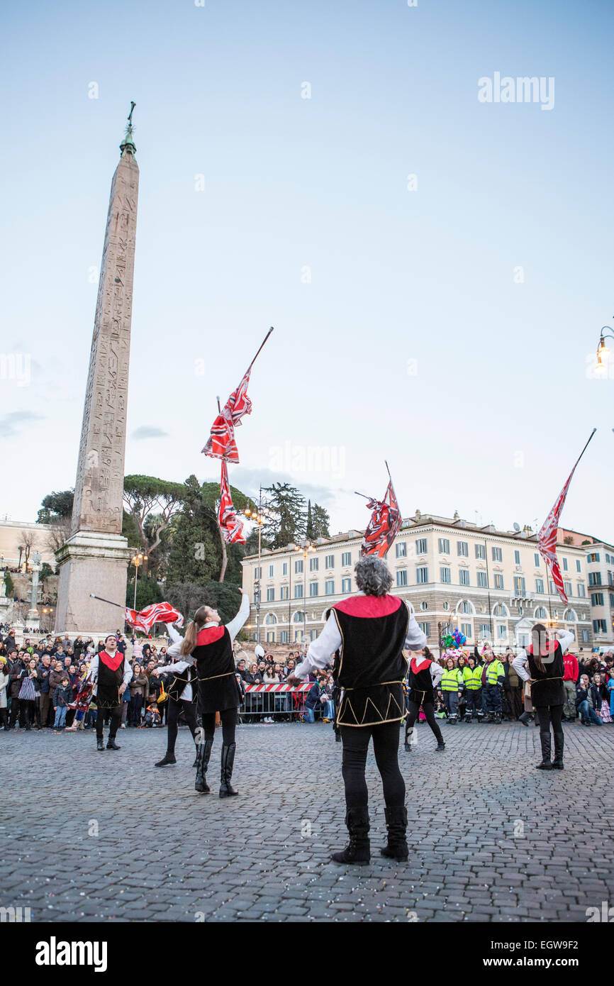 Parade pour Carnevale Romano 2015, Rome, Italie Banque D'Images