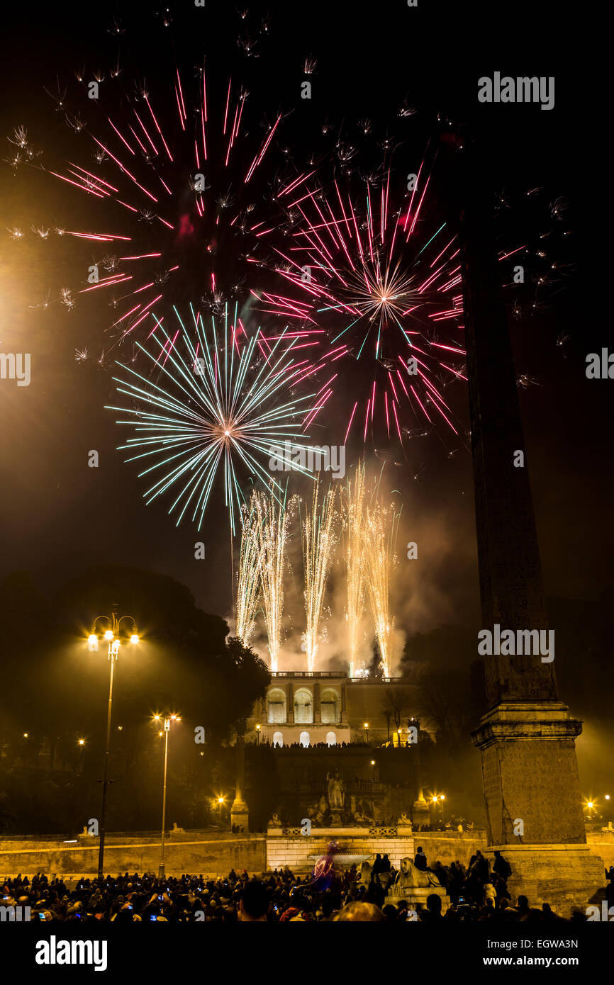 Carnevale Romano 2015 Fireworks fermer Banque D'Images