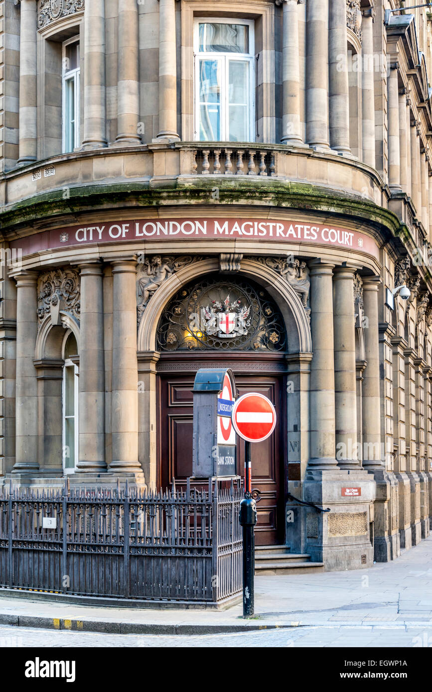 La ville de London Magistrates' Court sur Queen Victoria Street, Londres Banque D'Images