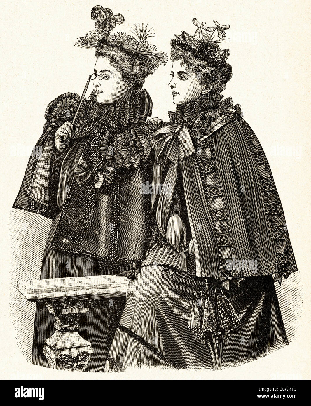 Victorian woman fashion illustration circa 1895 Banque D'Images