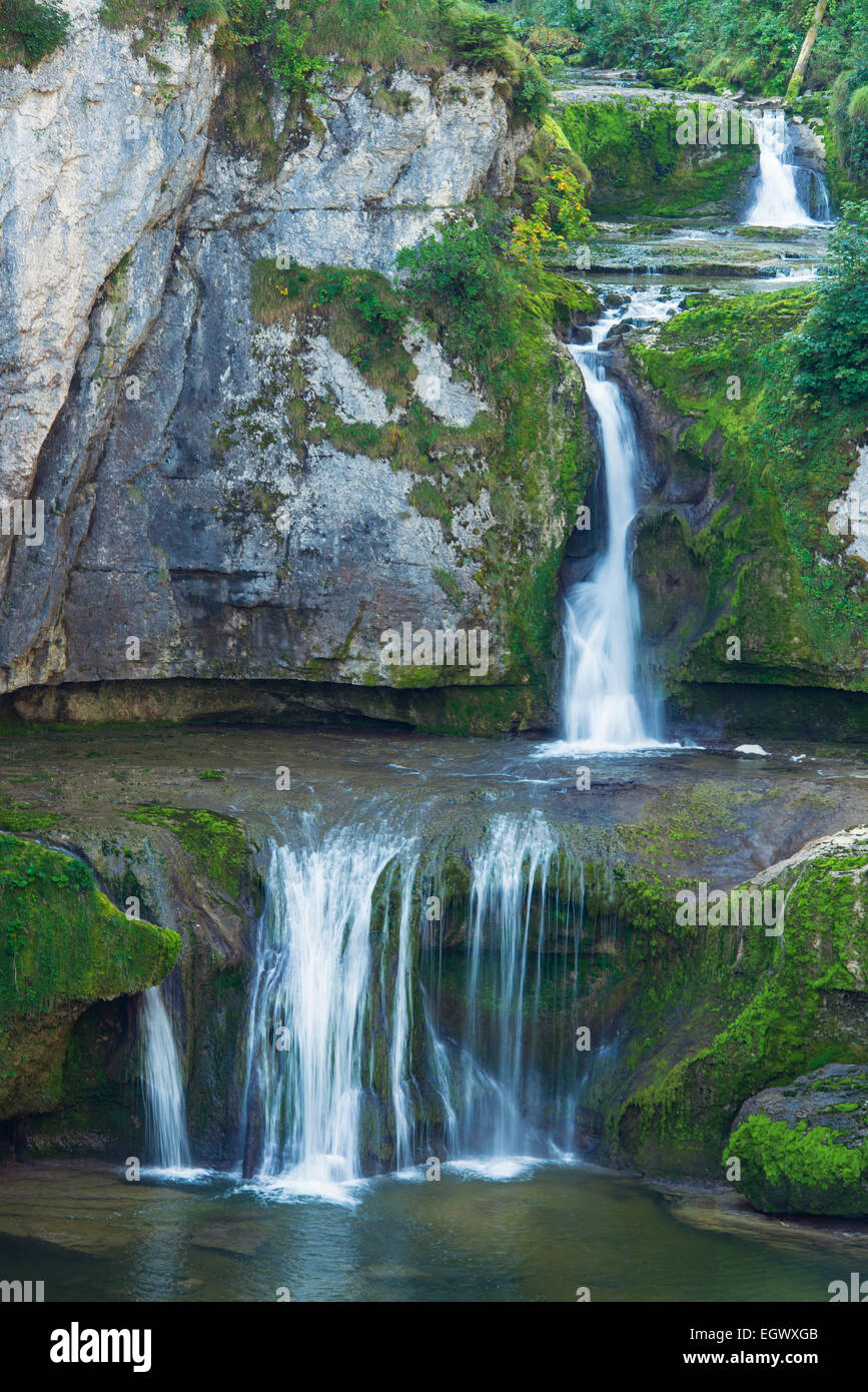 Cascade de la Billaude près de Vaudioux dans le département du Jura de France Banque D'Images
