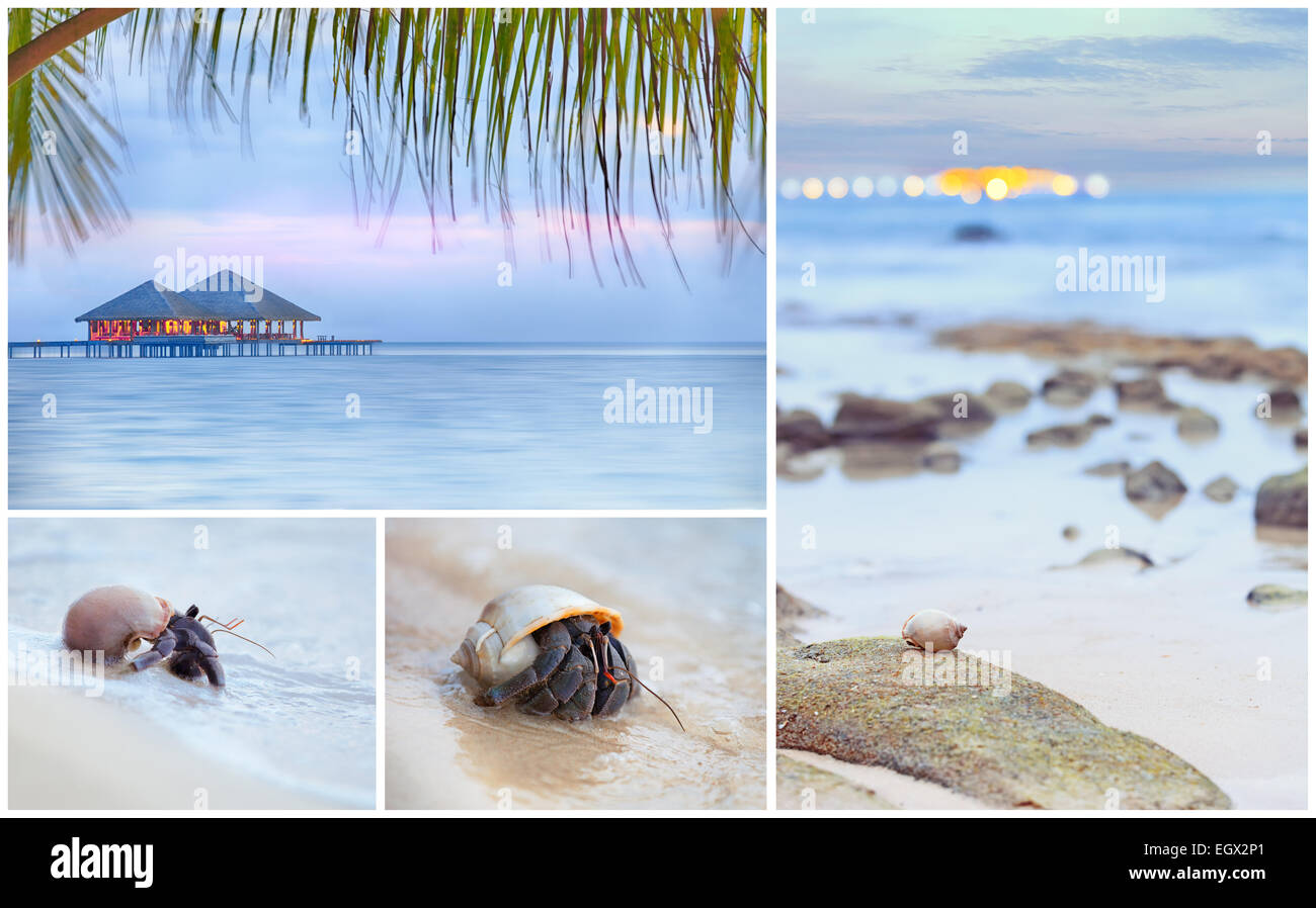 Seascape collage incandescent floue de rêve Banque D'Images