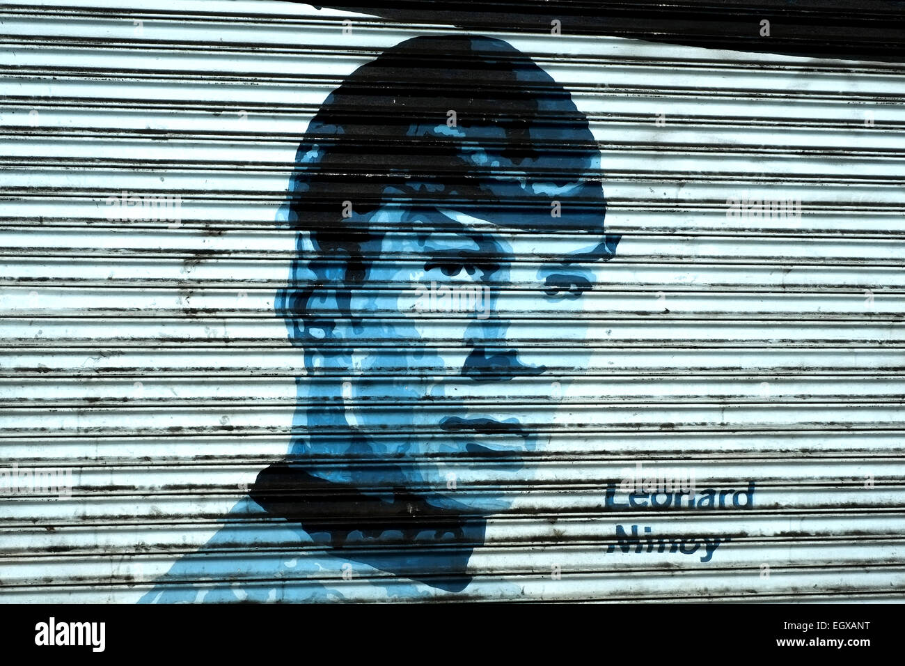 Street art / Graffiti de Leonard Nimoy comme M. Spock de Star Trek Banque D'Images
