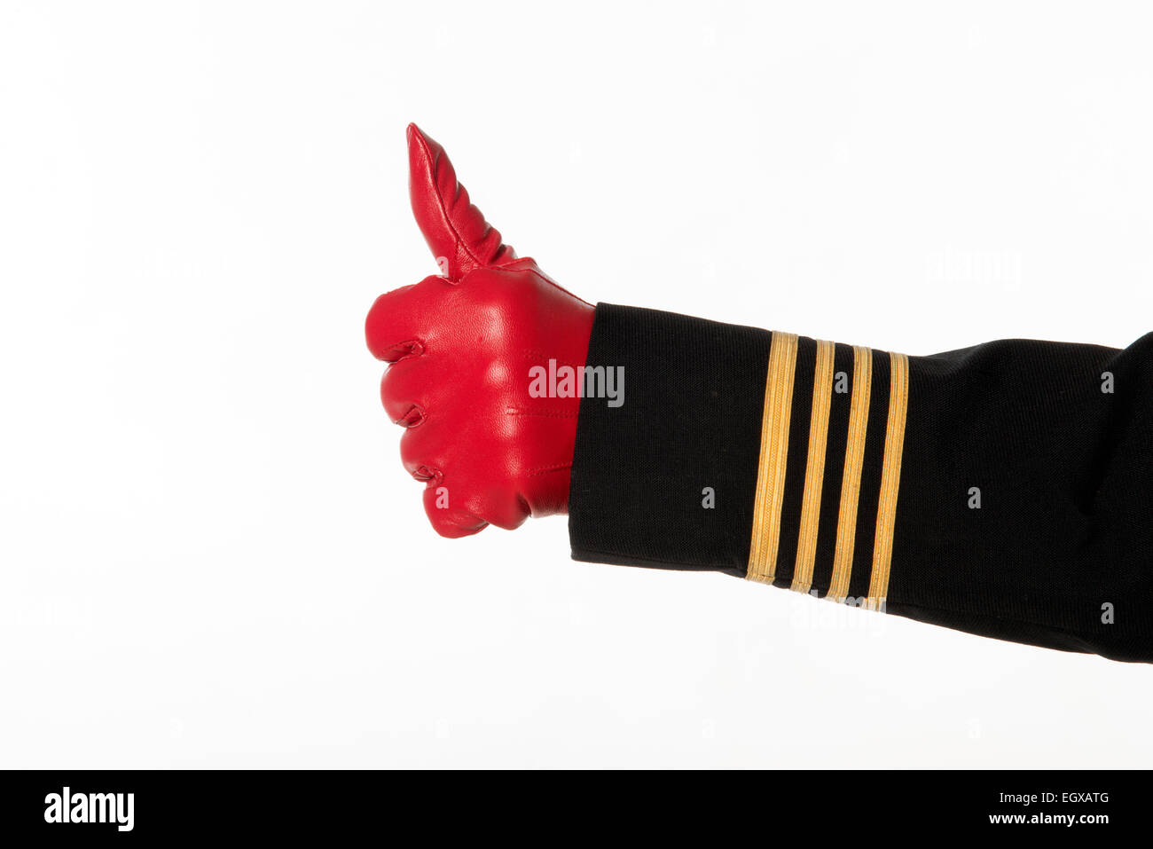 Sur les quatre anneaux d'or uniforme des officiers signal Thumbs up Banque D'Images