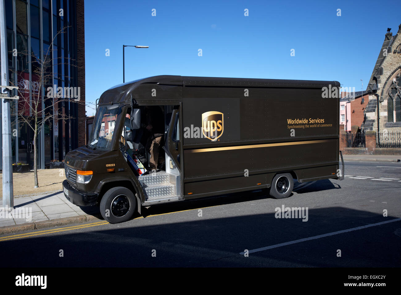 Ou UPS United Parcel Service van UK Banque D'Images