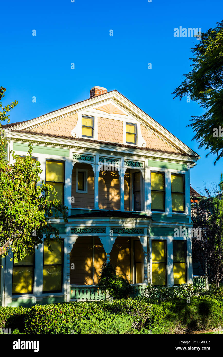 Burton House (construite en 1893) situé au parc du patrimoine. San Diego, Californie, États-Unis. Banque D'Images
