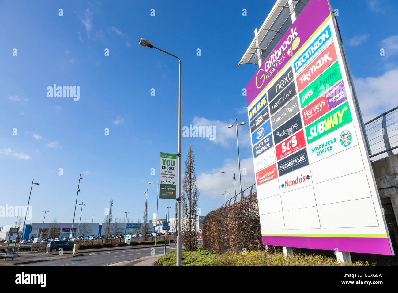 Giltbrook Retail Park, Lancashire, England, UK Banque D'Images