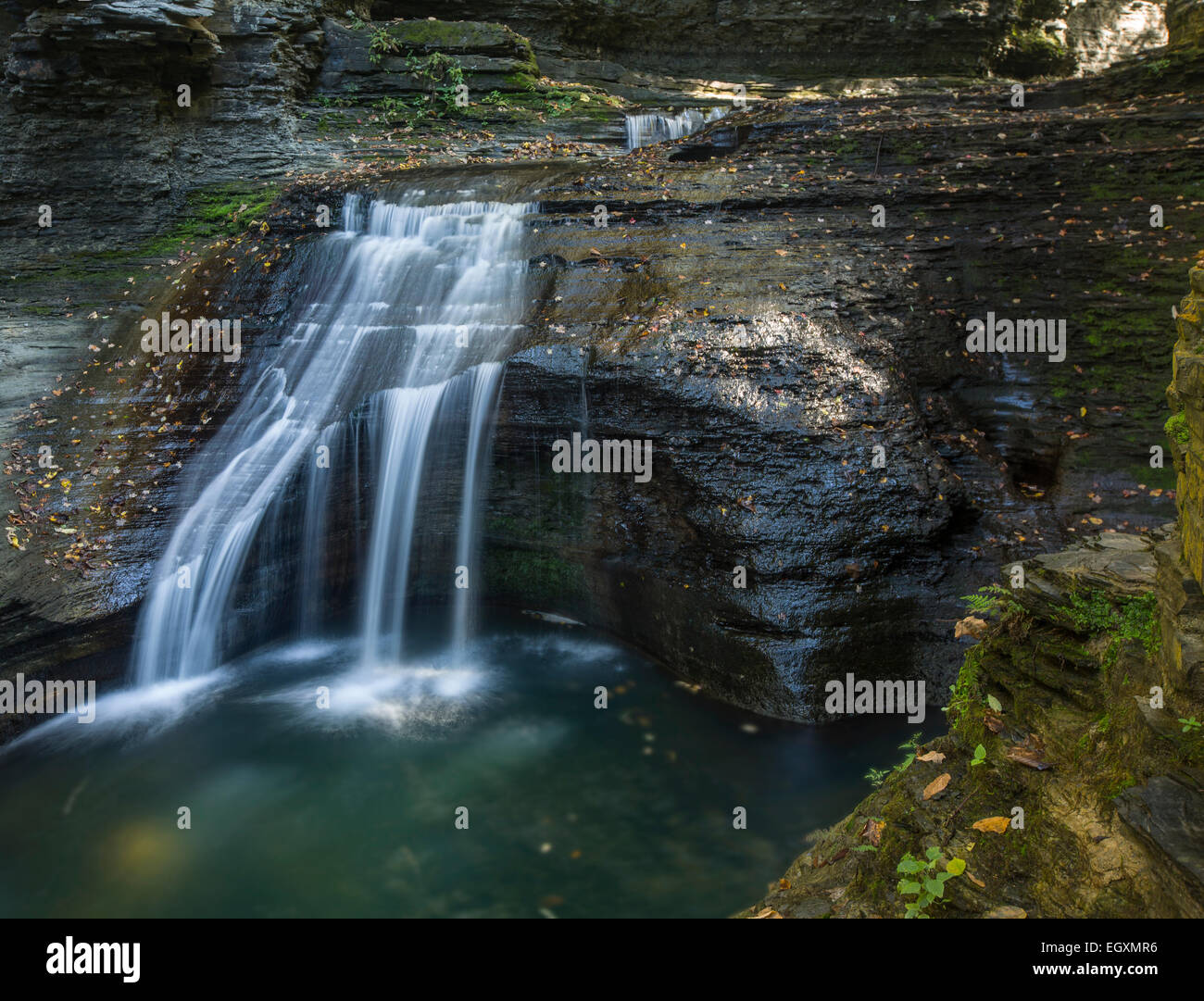 Cascade de Buttermilk Falls. Ithaca, New York Banque D'Images