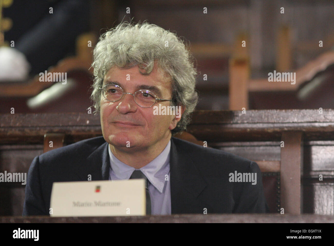 Naples, Italie. 3e mars 2015. Mario Martone se souvient et commémore le directeur Napolitain Francesco Rosi avec un jour qui lui est consacré par la ville de Naples, parrainé par le maire Luigi de Magistris et le conseiller de la Culture Nino Daniele. Mémorial de l'administrateur qui est mort le 10 janvier dernier, en présence du maire de Naples, Luigi de Magistris, Carolina et Massimo et beaucoup d'autres dans la Sala dei Baroni. Credit : PACIFIC PRESS/Alamy Live News Banque D'Images