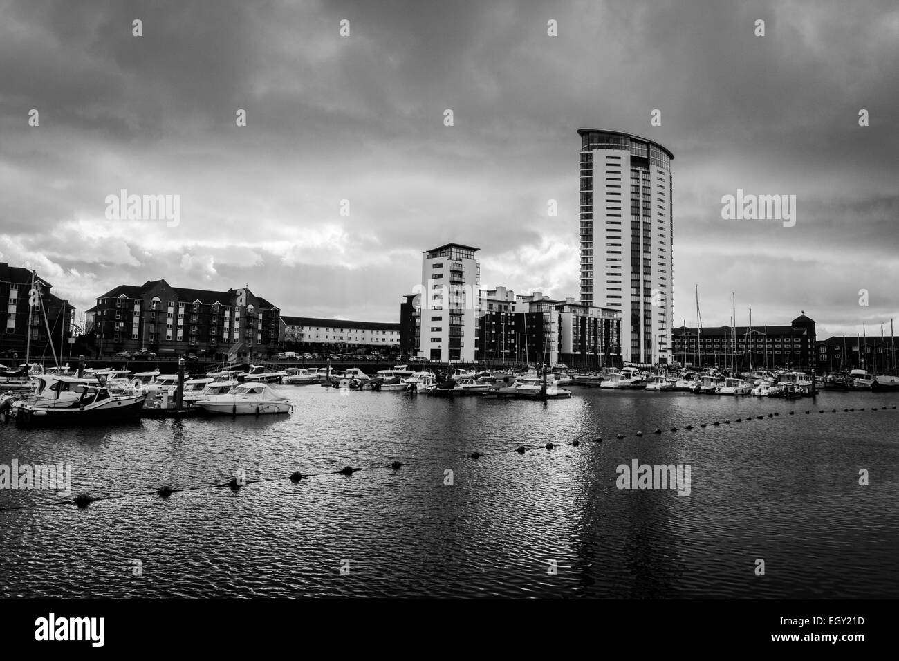 Vue sur plage de Swansea. Banque D'Images