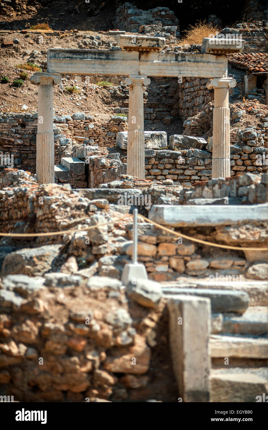 La Turquie, Ephèse, trois colonnes Banque D'Images