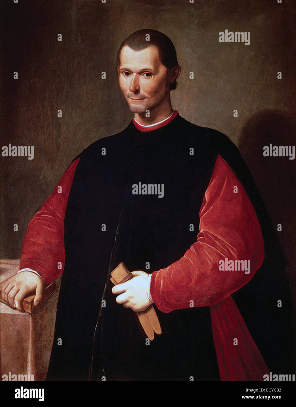 Portrait de Niccolo Machiavelli par Santi di Tito. Niccolò di Bernardo dei Machiavelli -3 mai 1469 - 21 juin 1527) était un historien florentin, homme politique, diplomate et philosophe, écrivain et humaniste, au cours de la Renaissance. Banque D'Images