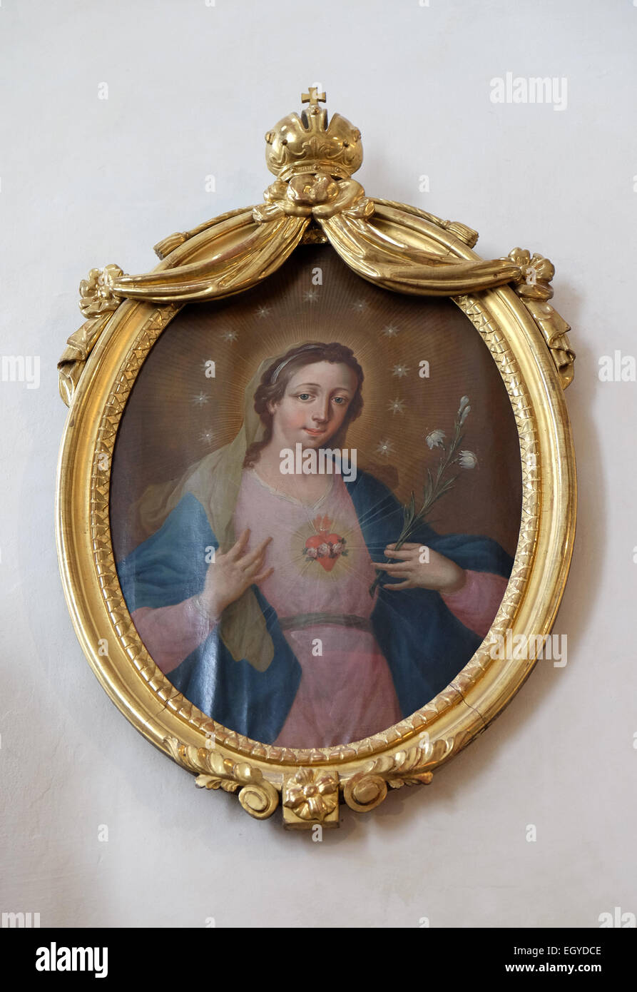 Broche En Cristal Zibellini Vierge Marie - Métal Et Strass, Filigrane, Neuve Sans Emballage, USA