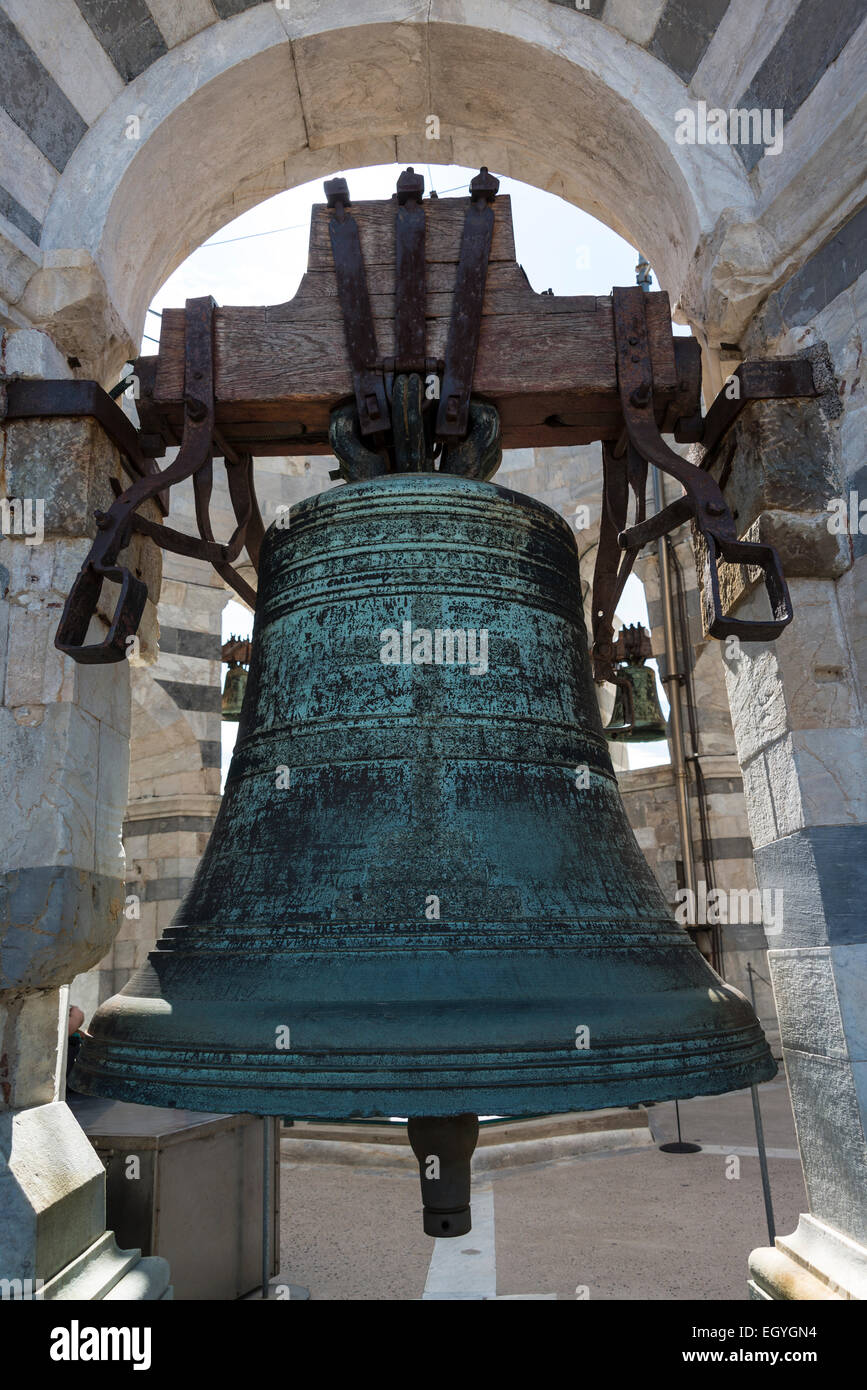 Cloche de la Tour de Pise, Pise, Toscane, Italie Banque D'Images