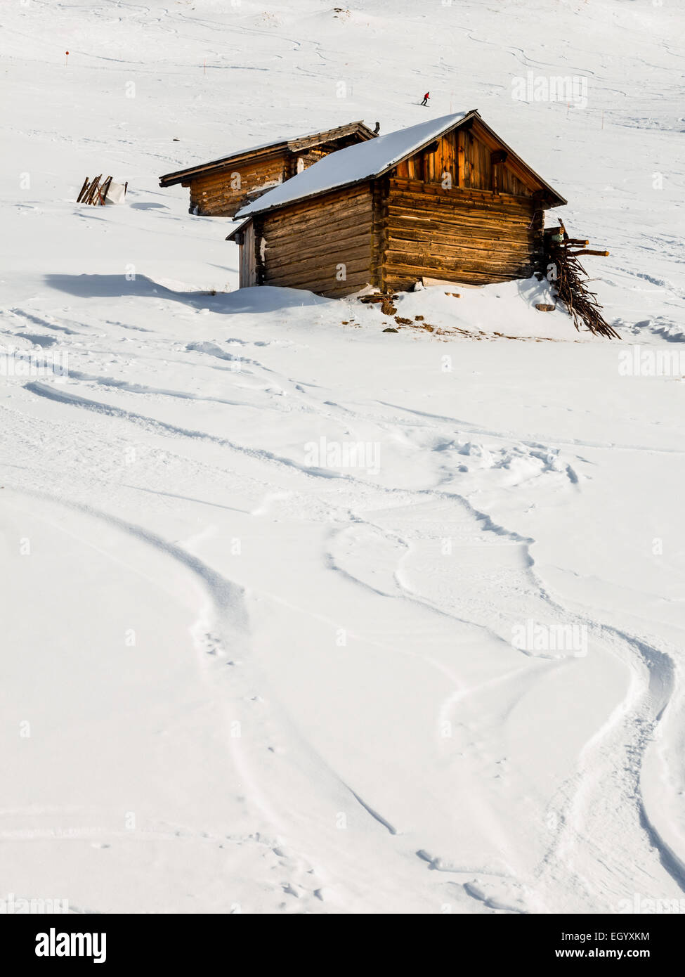 Petits chalets en montagne Banque D'Images