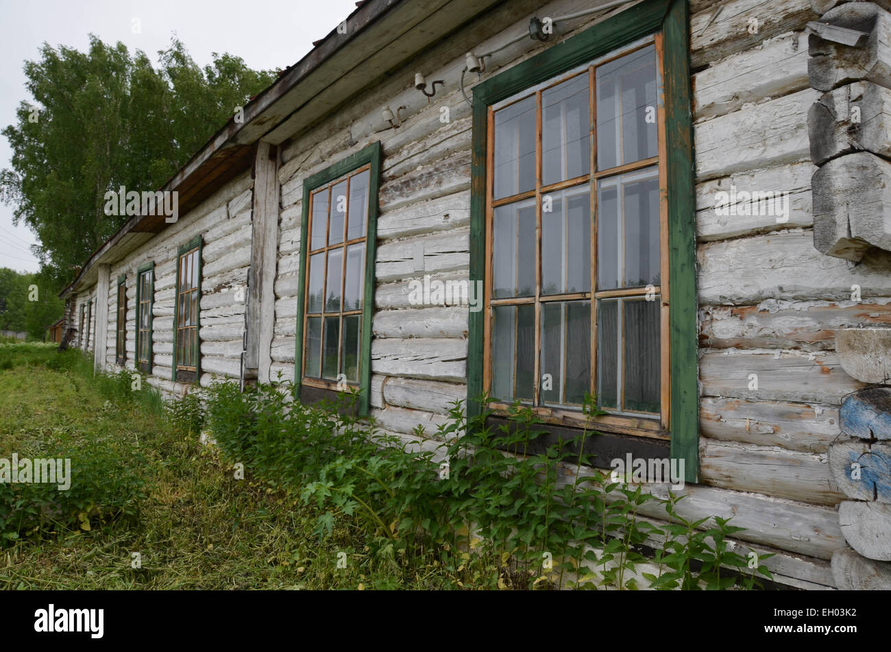 L'ancien camp de goulag soviétique Perm36, à l'ouest de la plage de l'Oural en Russie près de la ville de Perm. Un baraquement pour les prisonniers. Banque D'Images