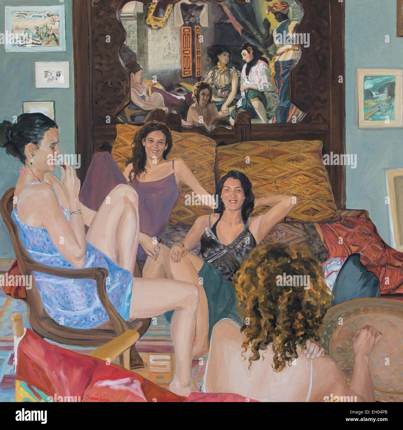 ActiveMuseum 0003949.jpg / femmes d'Alger dans mon appartement - Huile sur toile 01/05/2014 - En attente / 21th siècle Gilles Chambon / Active Museum Banque D'Images ActiveMuseum 0003949.jpg / femmes d'Alger dans mon appartement - Huile sur toile 01/05/2014 - En attente / 21th siècle Gilles Chambon / Active Museum Banque D'Images