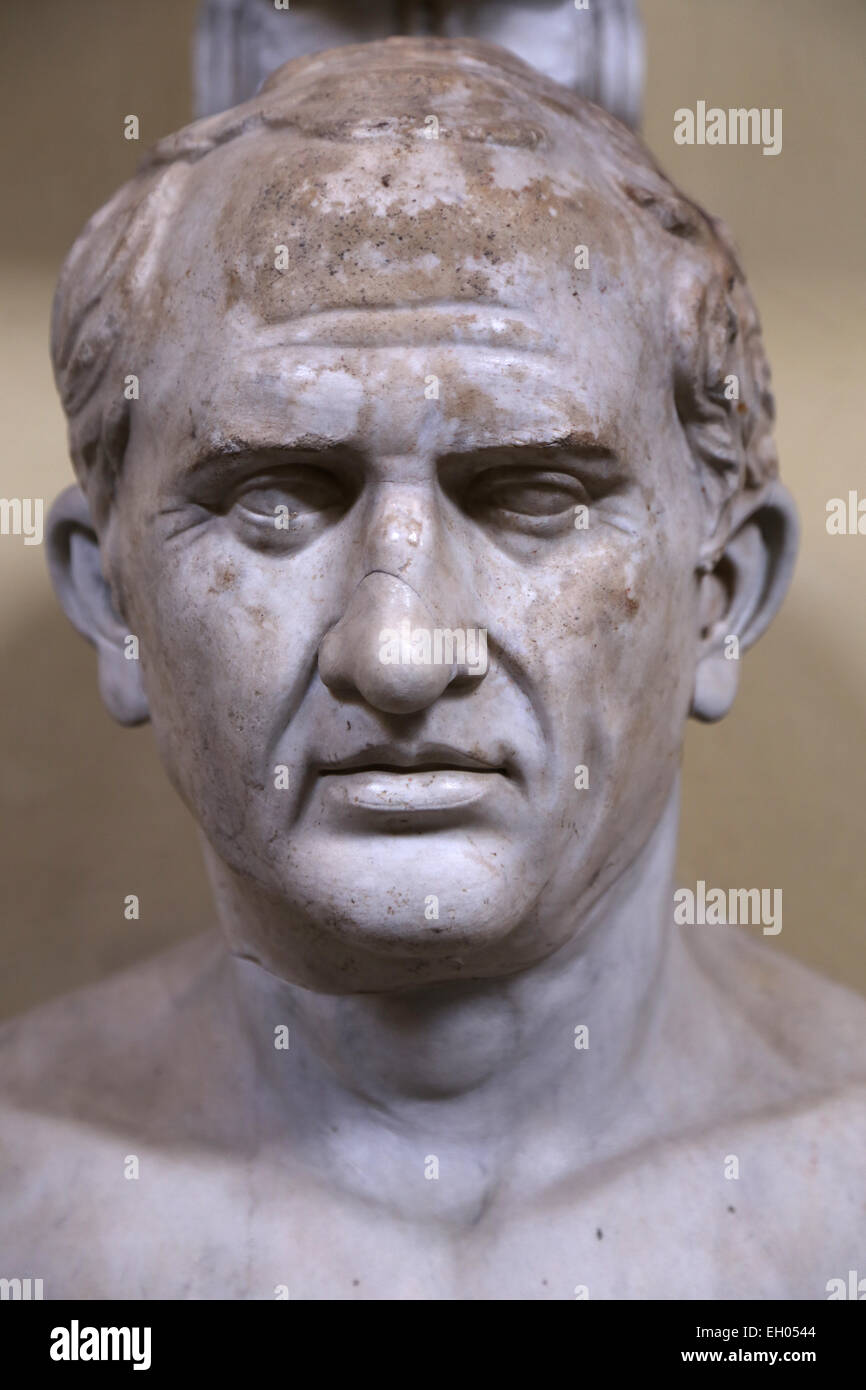 Portrait de Cicéron (106 av. J.-C.-43 av. J.-C.). Quintilii de Villa. Via Appia. Musées du Vatican. 52043. Banque D'Images