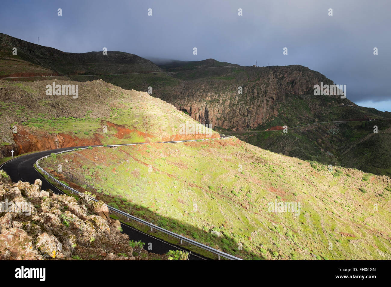 Canaries, La Gomera, le col de montagne près de Alajero Banque D'Images