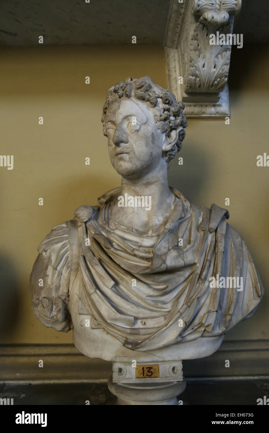 Commode (161AD-192AD). Empereur Romain. Portrait of young Commudus. D'Ostia. Musées du Vatican. Banque D'Images