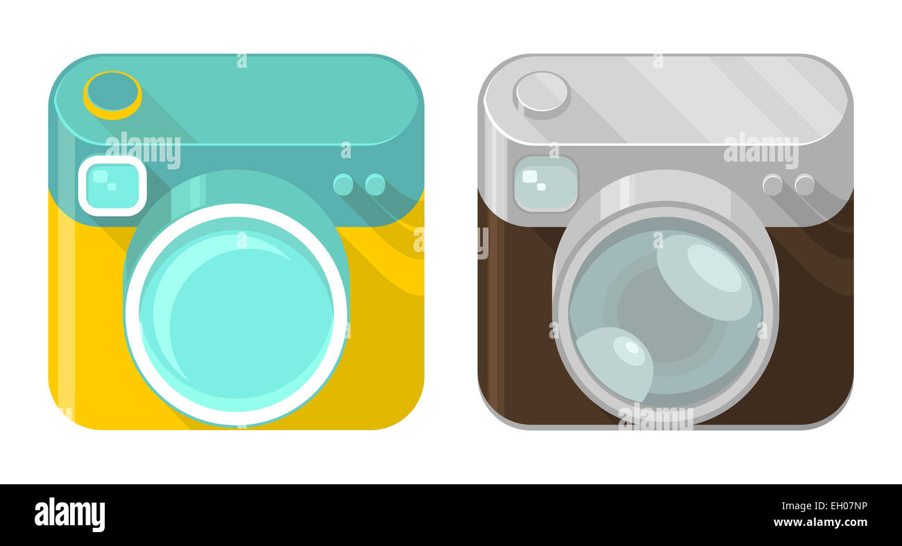 Vector set d'icônes de l'appareil photo et les styles moderne design vintage Banque D'Images