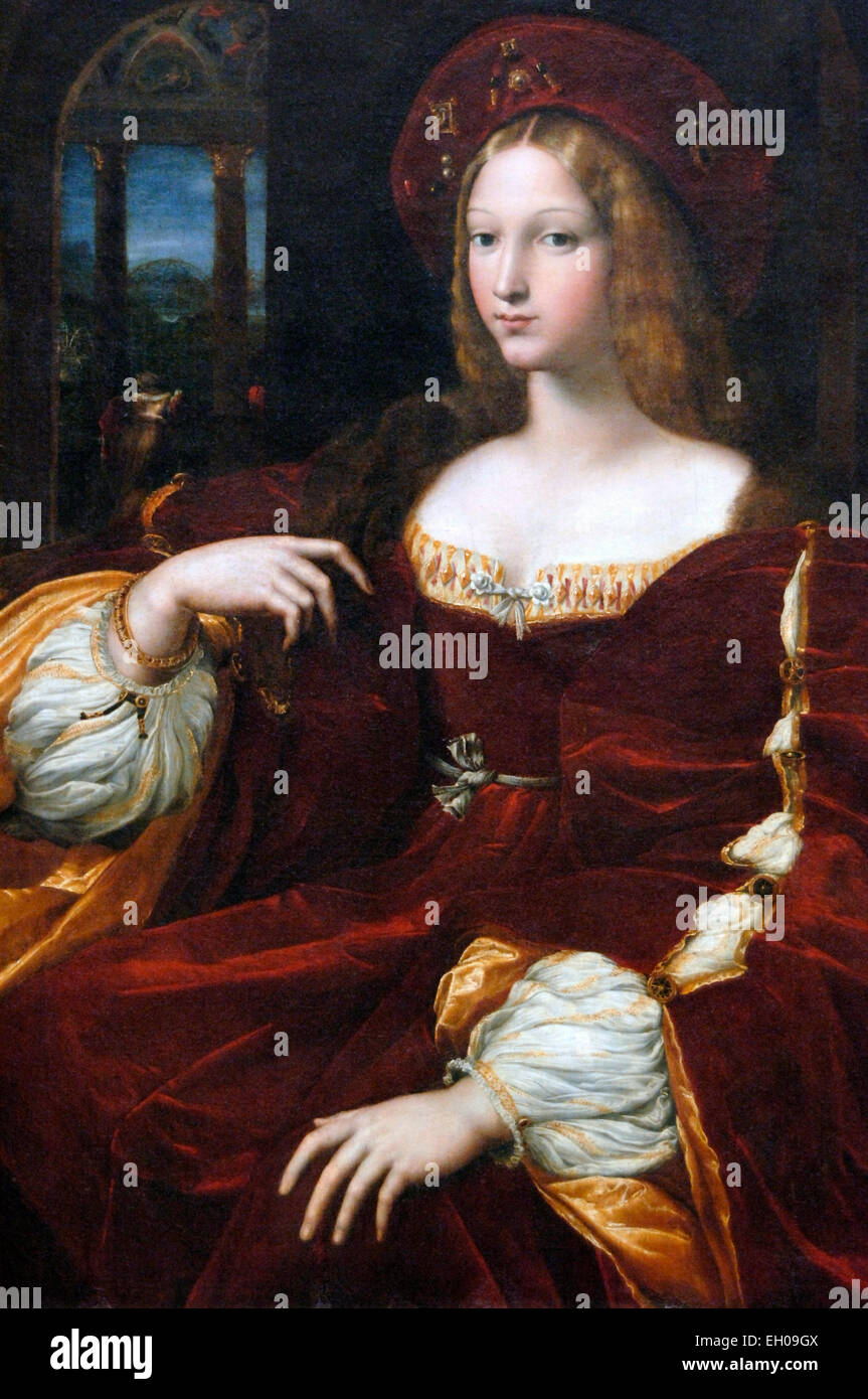 Raphael (1483-1520). Peintre italien. Renaissance. Portrait d'Isabel de Requesens (1500-1577), en tant que vice-impératrice de Naples. Louvre. Paris. France Banque D'Images