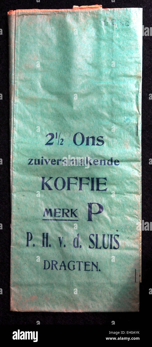Koffiezakje P 2,5 Ons Merk, PH vd Sluis, Dragten Banque D'Images