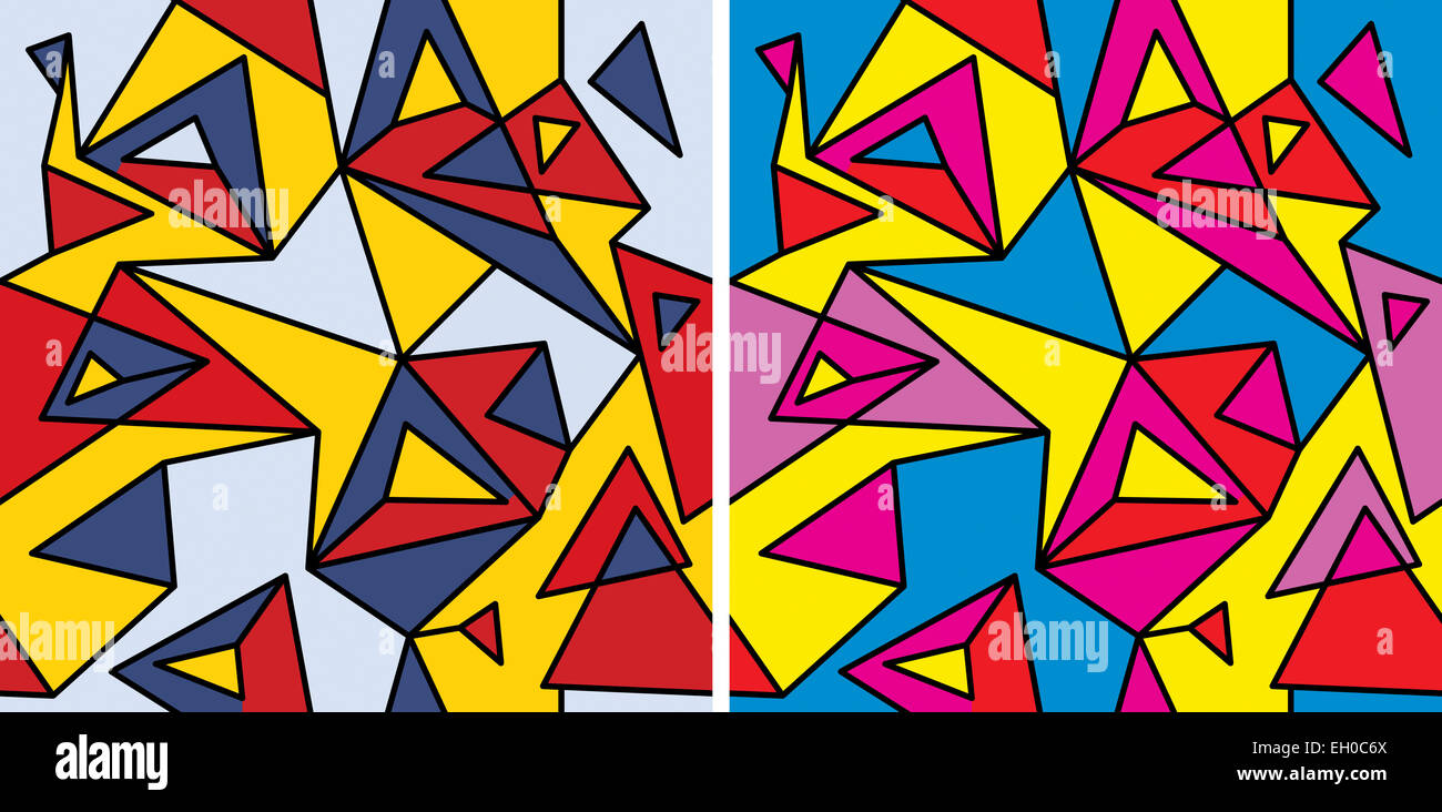 Des fragments de l'abstraction, le cubisme et pop-art (seamless pattern set # 1) Banque D'Images