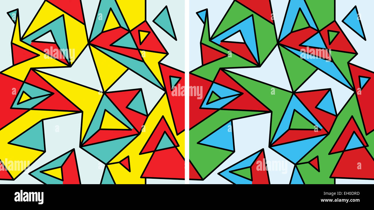 Des fragments de l'abstraction, le cubisme et pop-art (seamless pattern set # 2) Banque D'Images