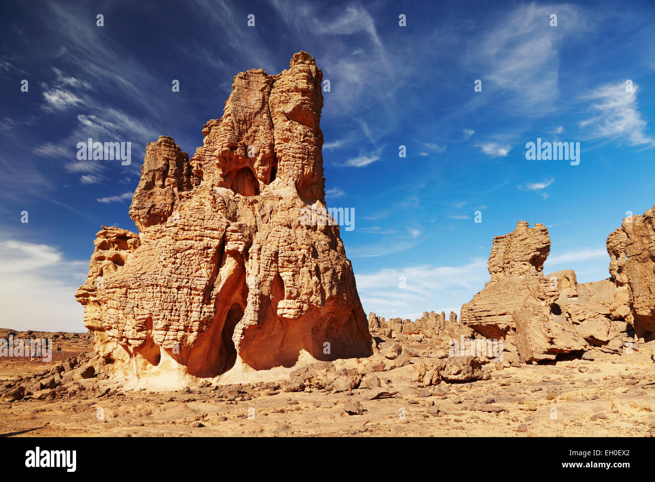 Les roches du désert du Sahara, Tassili N'Ajjer, Algérie Banque D'Images