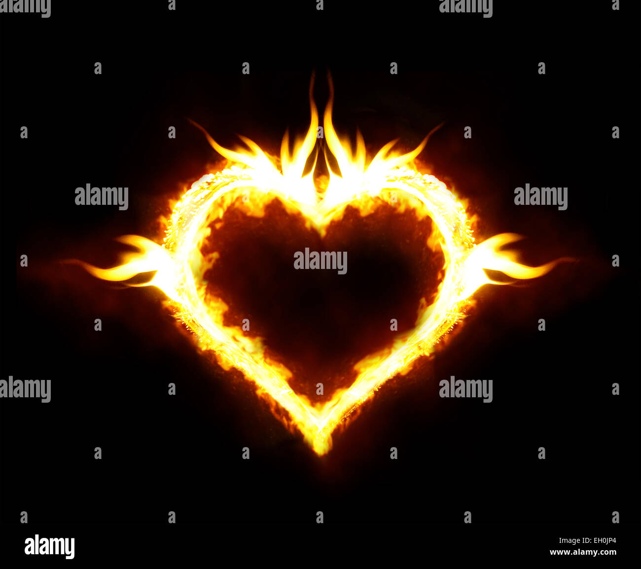 Valentines Day ou hot love concept - fire heart Banque D'Images