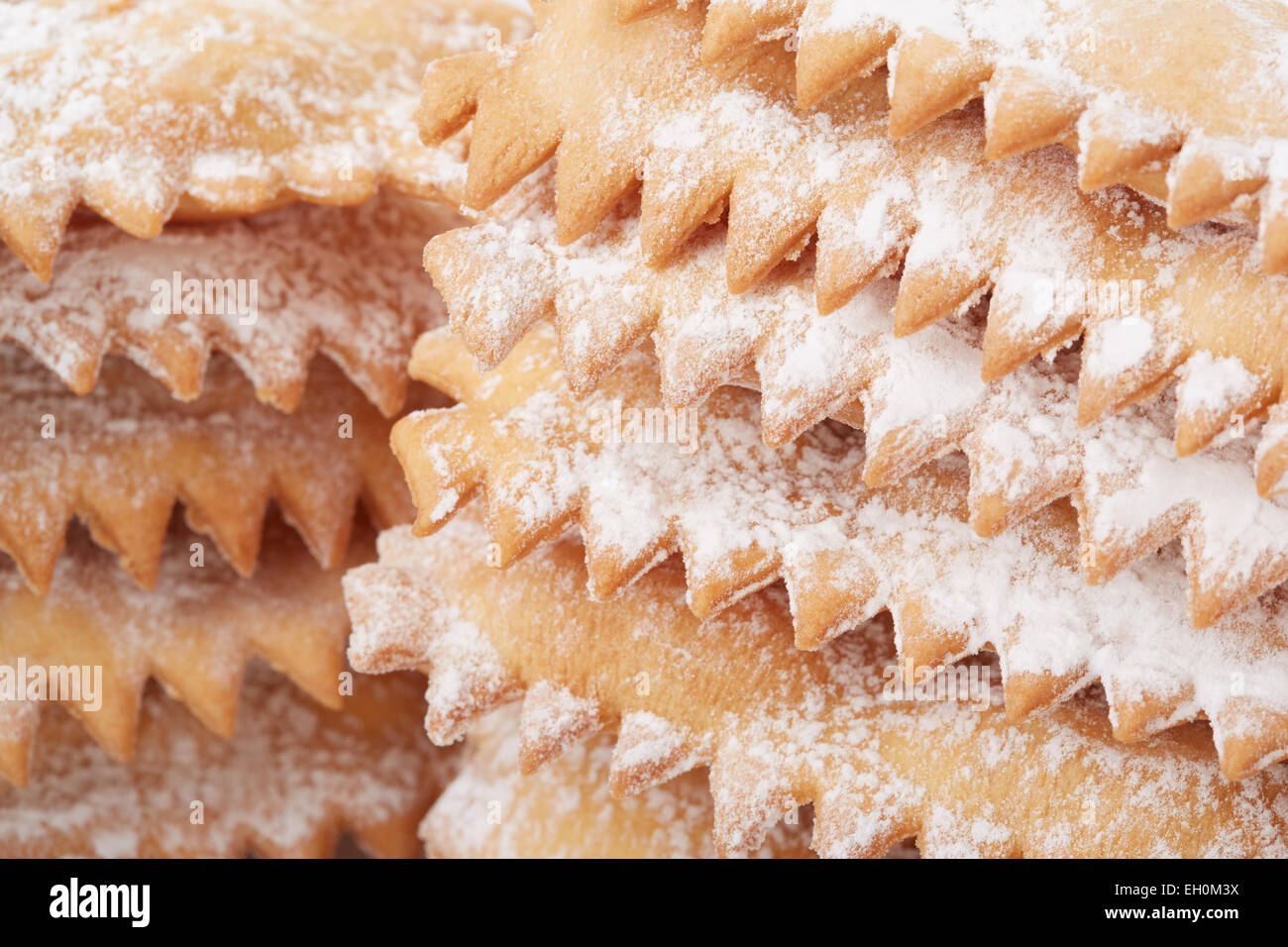 Chiacchiere, carnaval italien heap pâtisserie close up Banque D'Images