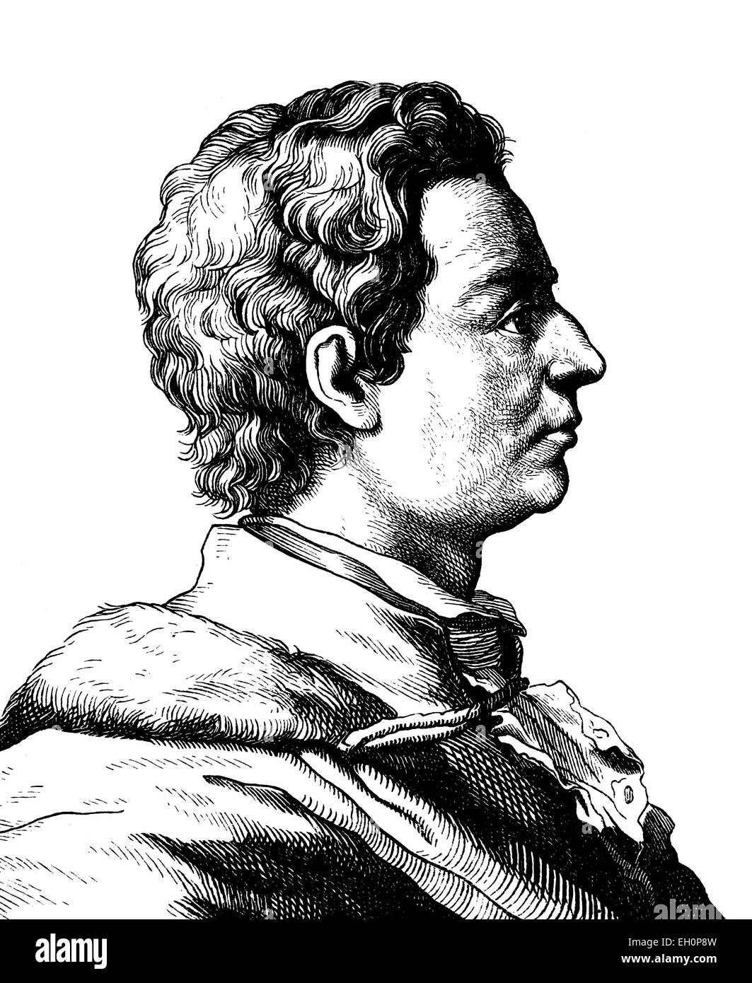 L'amélioration de l'image numérique d'Anton Raphael Mengs, peintre allemand, 1728 - 1779, portrait, illustration historique, 1880 Banque D'Images