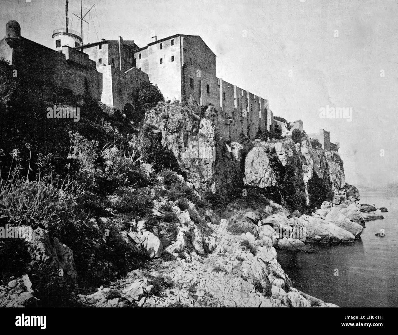 Début d'Autotype l'île de l'Ile Sainte-Marguerite, France, photo historique, 1884 Banque D'Images