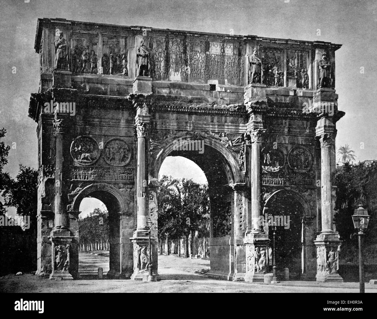 Début d'Autotype l'Arc de Constantin, Rome, Latium, Italie, photographie historique, 1884 Banque D'Images