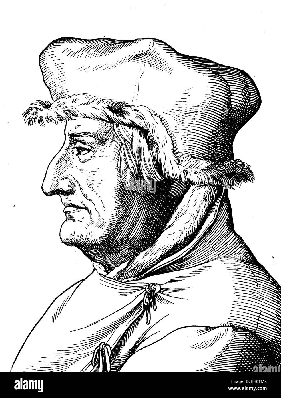 L'amélioration de l'image numérique de Nicolas Copernic, 1473 - 1543, scientifique, mathématicien, astrologue, portrait, illustration historique, 1880 Banque D'Images
