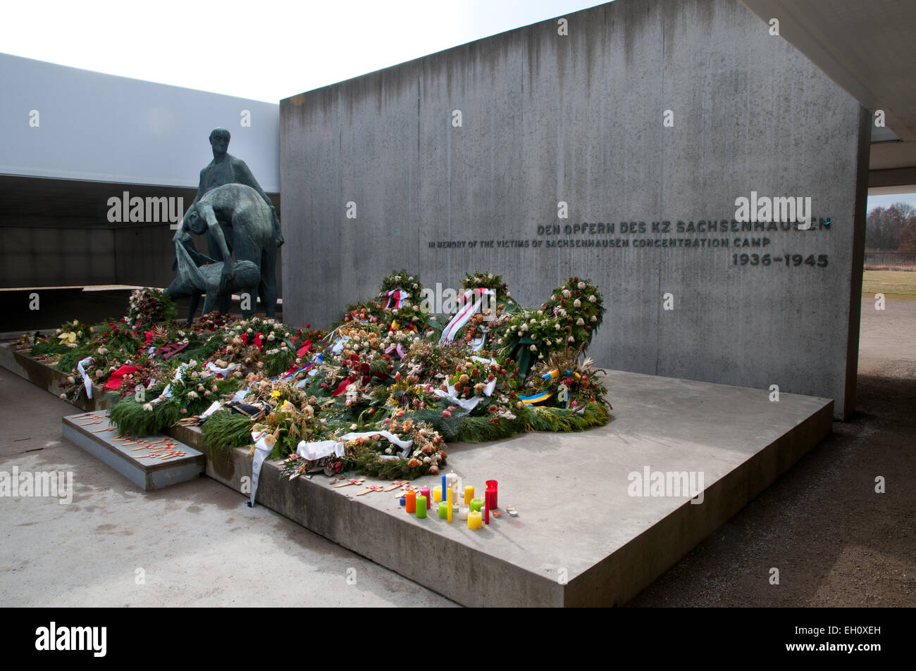 Le site du mémorial du camp de concentration de Sachsenhausen, Oranienburg, Allemagne Banque D'Images