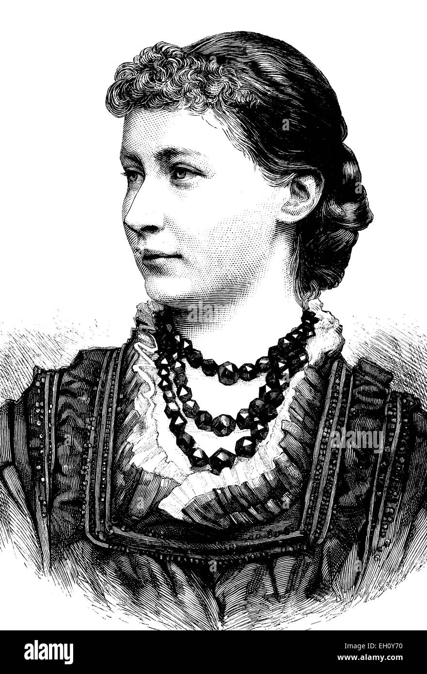 La princesse Louise Sophie de Schleswig-Holstein-Sonderburg-Augustenburg 1866-1952, sœur de la dernière impératrice allemande, illustration historique, vers 1886 Banque D'Images