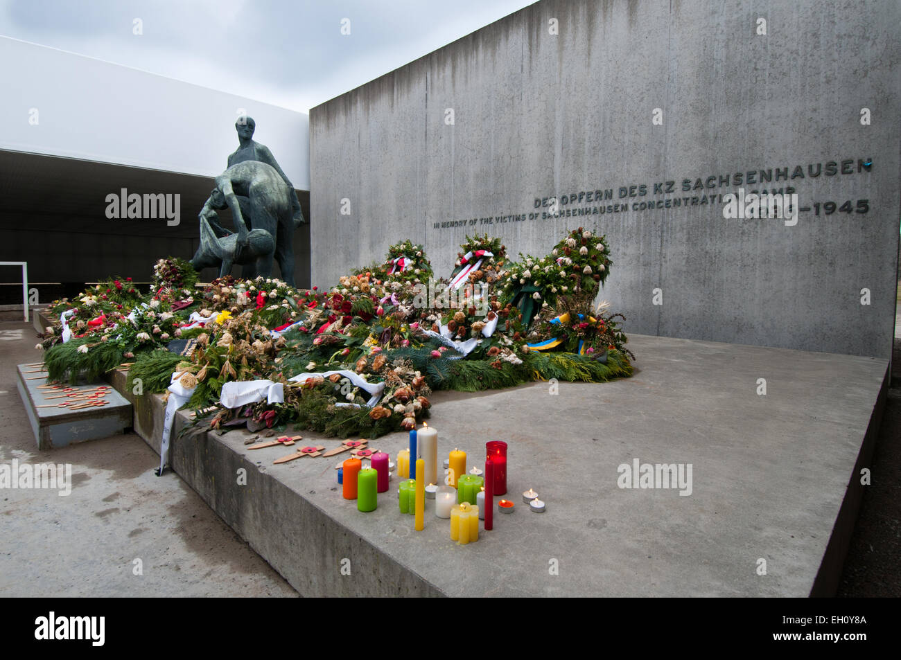 Le site du mémorial du camp de concentration de Sachsenhausen, Oranienburg, Allemagne Banque D'Images