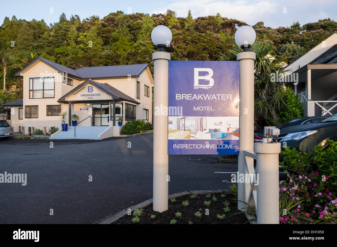 Breakwater motel de Paihia, Bay of Islands, Nouvelle-Zélande. Banque D'Images