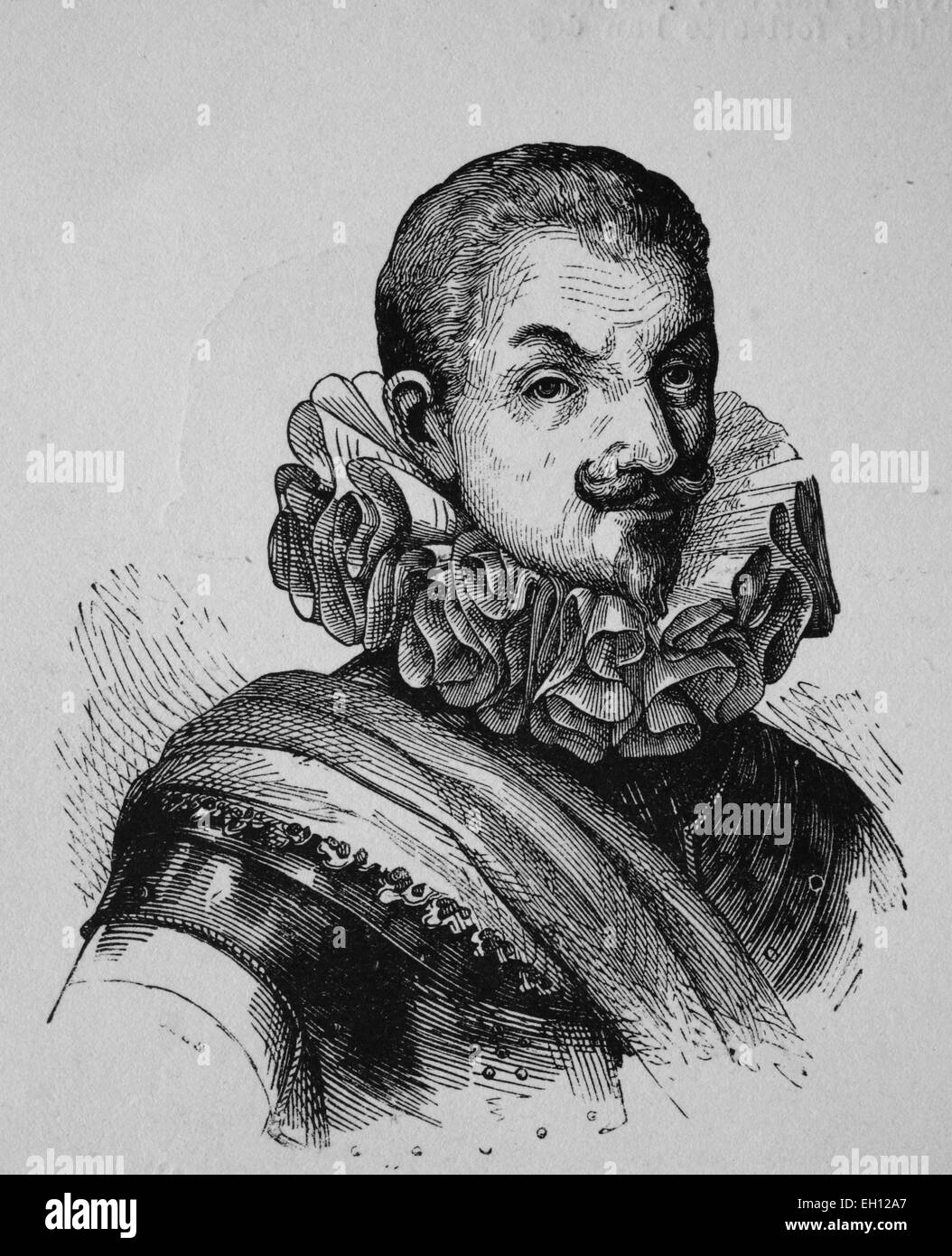 Johann t'Serclaes de Tilly, 1559 - 1632, commandant de la guerre de Trente Ans, gravure sur bois de 1880 Banque D'Images