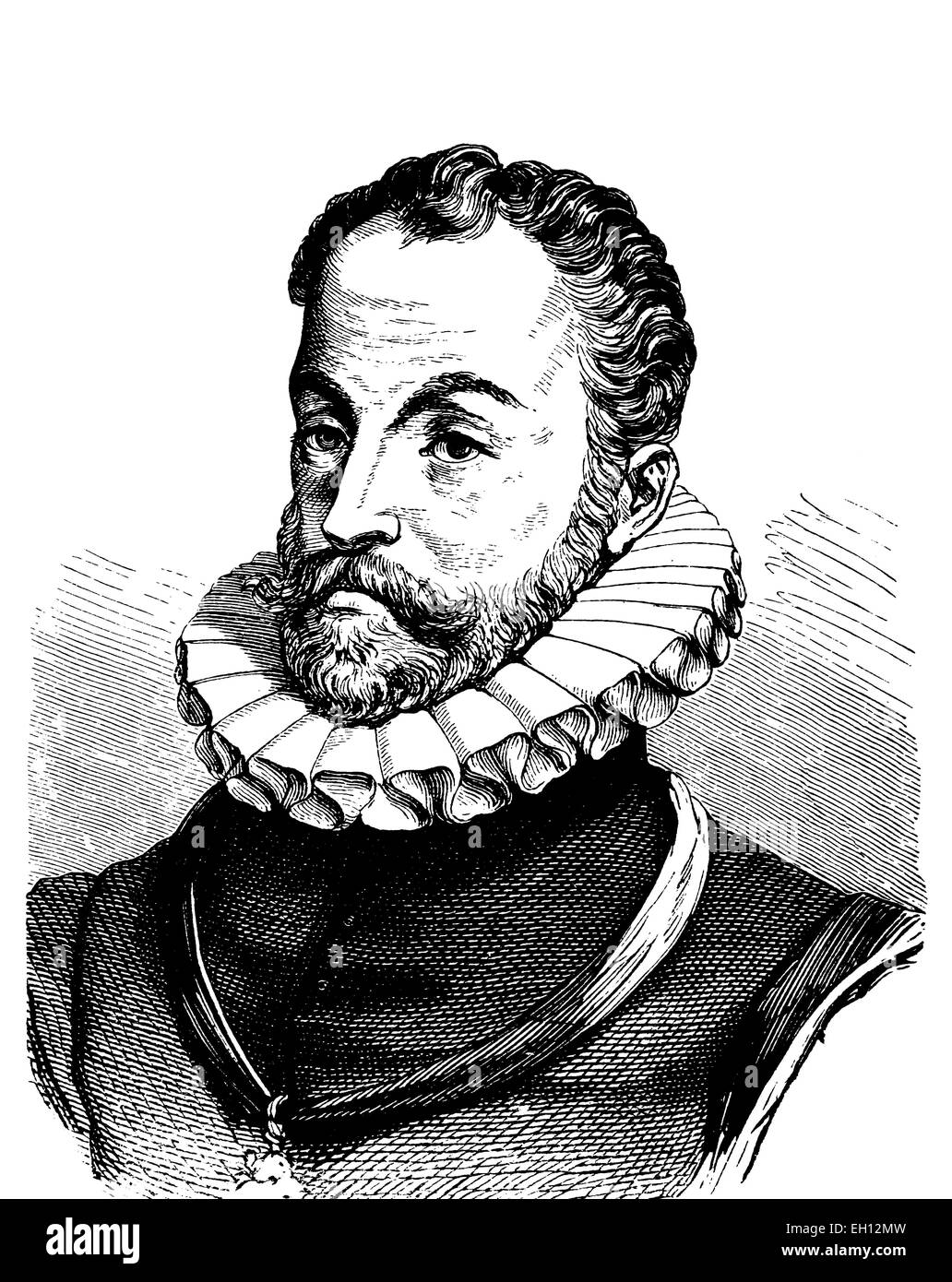 Guillaume d'Orange-Nassau, 1533 - 1584, leader dans la guerre d'indépendance, gravure sur bois, 1880 historique Banque D'Images