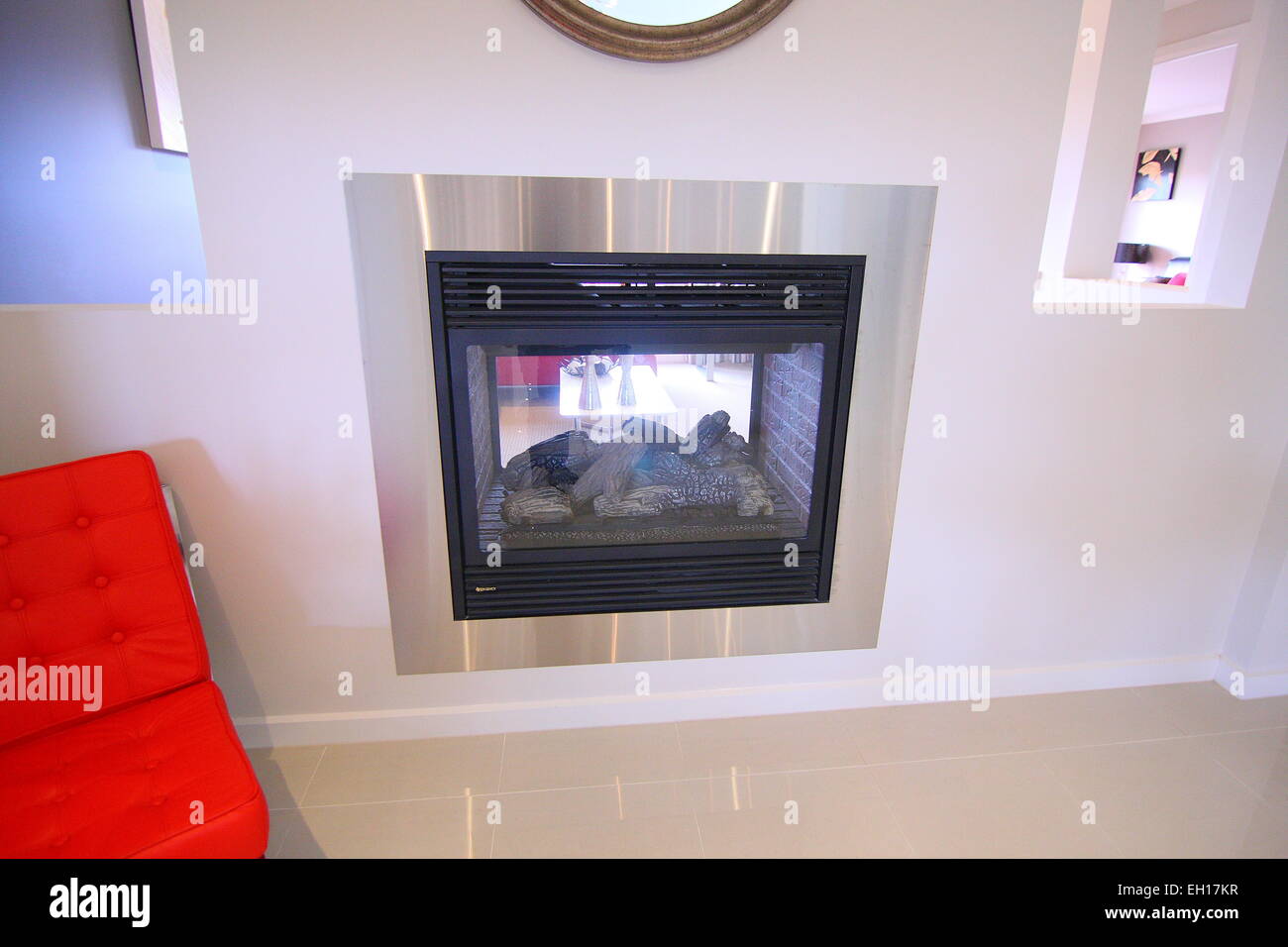 Cheminée moderne Banque D'Images